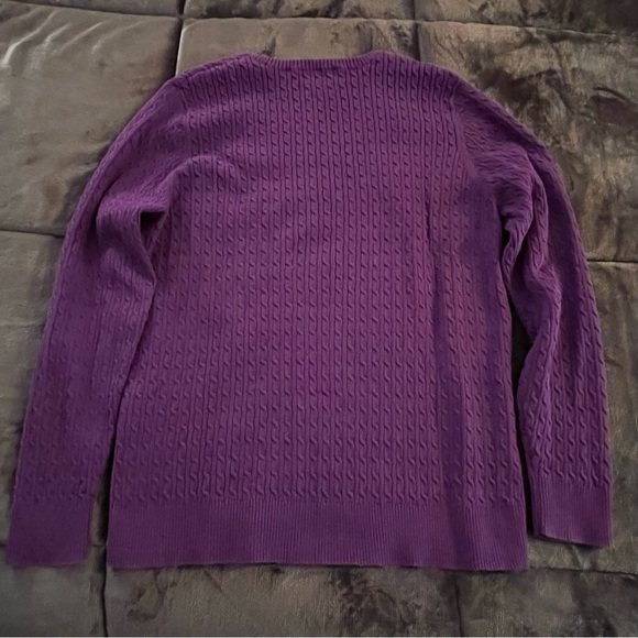 Women’s Lands End Sweater Size XL Purple V Neck - Picture 2 of 5